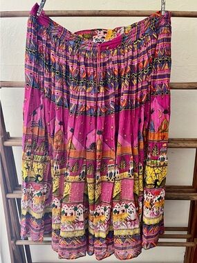 Bohemian Fuchsia Printed Midi Skirt - Vintage Tara